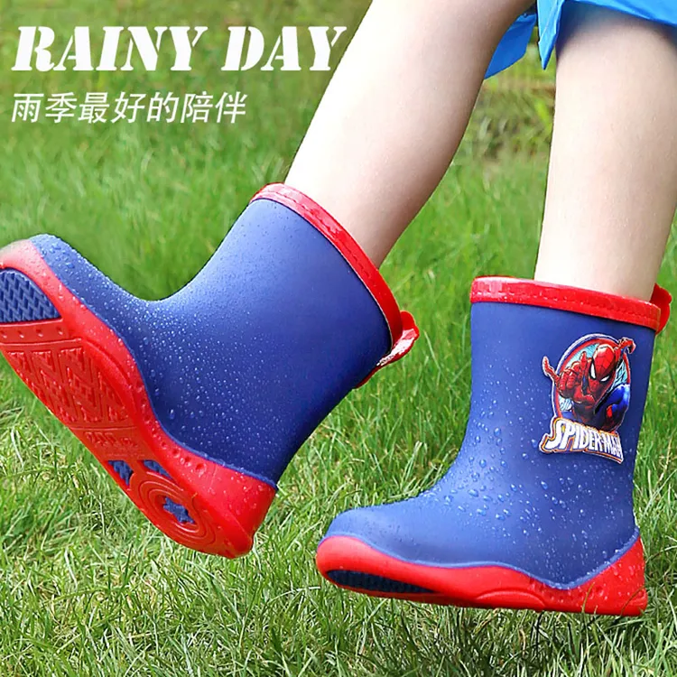 Disney/迪士尼蜘蛛侠儿童雨鞋男孩子小孩学生男童雨靴防滑防水靴