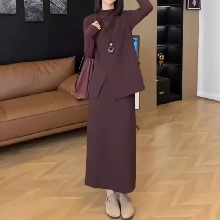 2025秋季新款净版打底衫气质显瘦轻奢高腰宽松马甲半身裙时尚女装
