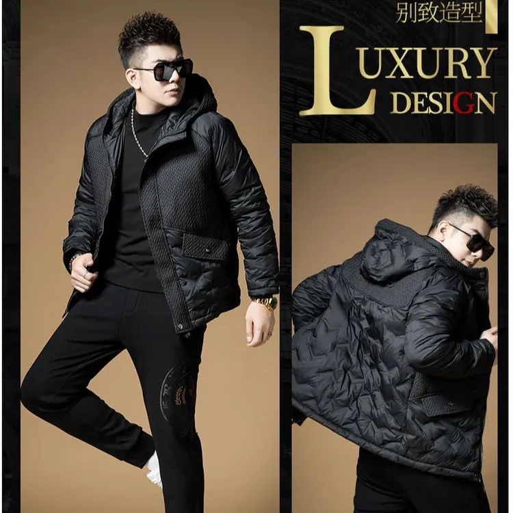 连帽麦穗秋冬季新款加厚时尚男女同款男士高档羽绒服羽绒外套潮牌