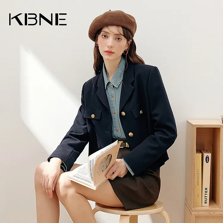 KBNE西装外套女高级感小个子2025秋季新款气质短款学院风小西服
