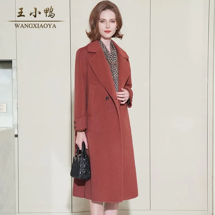 王小鸭正品秋冬新款毛呢女气质显瘦高级感收腰赫本风羊毛呢外套