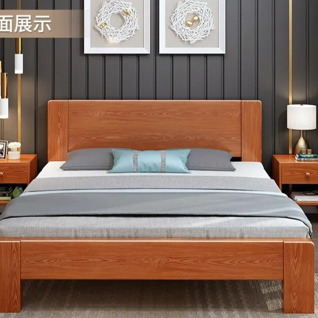 杰鑫兰全新款实木床 实木床橡胶木1.8米双人床家用单人床卧室主卧