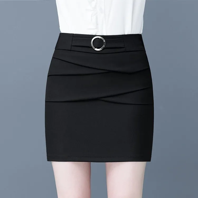 【娜拉】短裙女韩版秋季新款半身裙高腰松紧腰弹力百搭包臀裙职业装