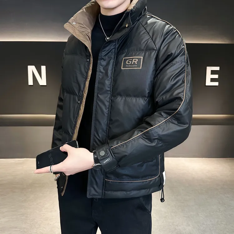 秋冬季新款立领防寒服男士时尚潮流百搭商务保暖轻薄帅气休闲外套