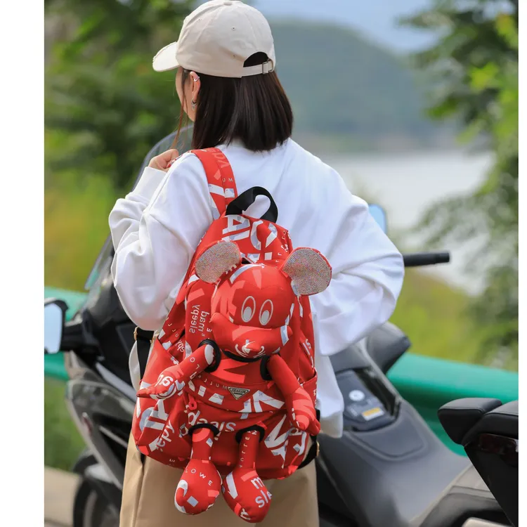 【撞入春天】大容量时尚百搭洋气印花轻便休闲双肩包