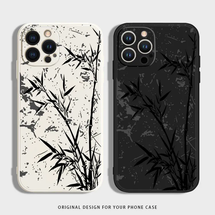 国风水墨竹适用苹果手机壳华为荣耀VIVO防摔OPPO系列小米一加硅胶