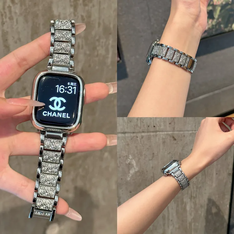 【和光同尘】适配于苹果applewatch1-11seUItra三株高级感金属表带