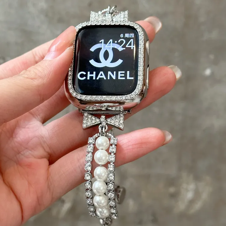 【月落星沉】适配于苹果applewatch1-10seUItra2小众ins名媛珍珠带