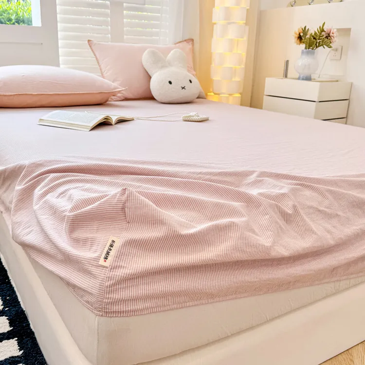 A类100全棉水洗棉床笠单件床罩床套罩纯棉席梦思保护套学生宿舍