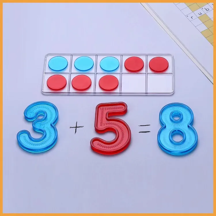 十格阵数字彩虹圆片儿童蒙氏早教益智数学1-10玩具幼儿园教具馨荃