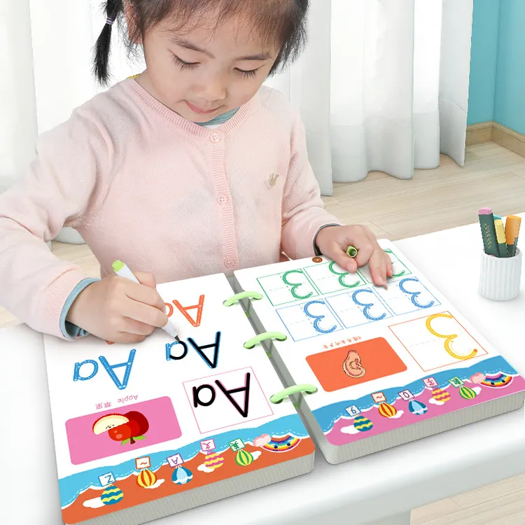 控笔训练字帖幼儿园专注力图画描红本水画画涂鸦涂色绘本