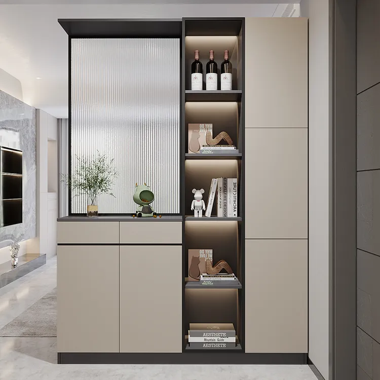 入户玄关柜鞋柜一体客厅靠墙隔断柜家用储物柜现代简约酒柜实木柜