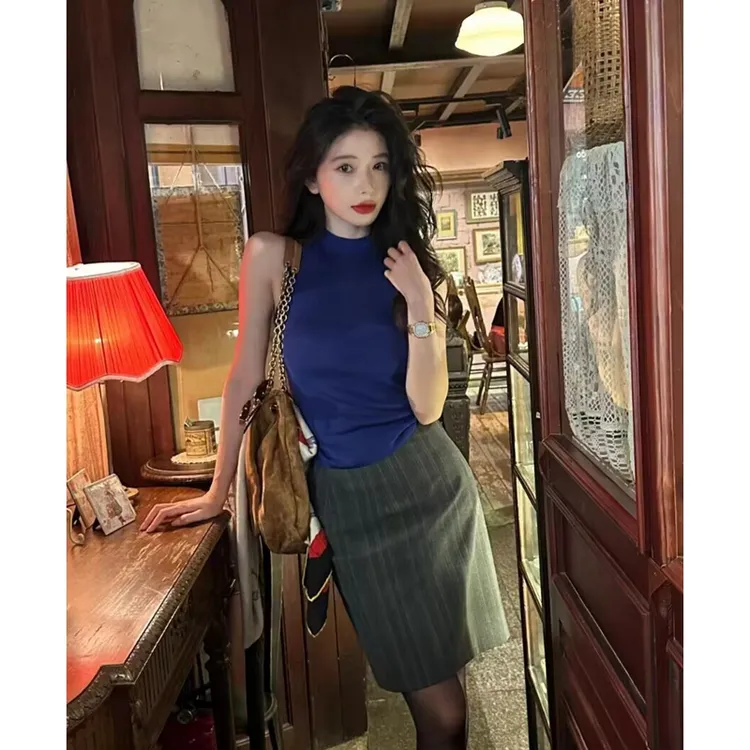 法式复古风高腰包臀半身裙女秋季修身显瘦气质时尚半裙新款