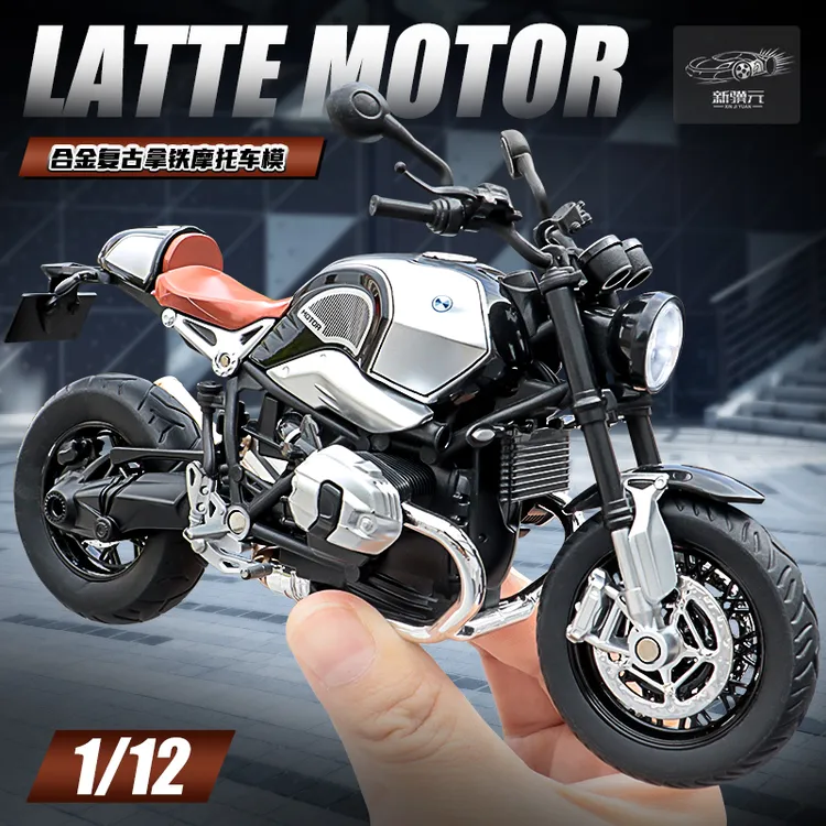 合金寳马玩具摩托车1:12拿铁719机车模型男孩子街车摆件生日礼物