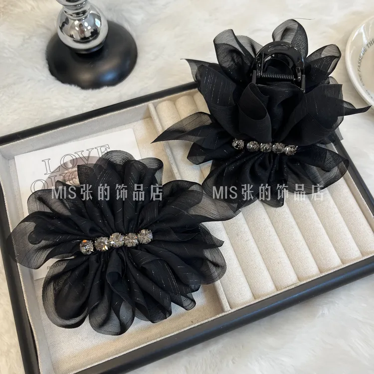 帛妃  韩系时尚百搭香蕉夹轻奢款蝴蝶结简约抓夹气质蝴蝶结发夹