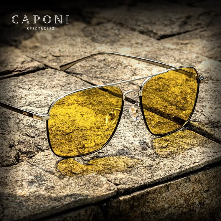 CAPONI夜视太阳镜男开车专用日夜两用变色偏光司机驾驶墨镜防远光