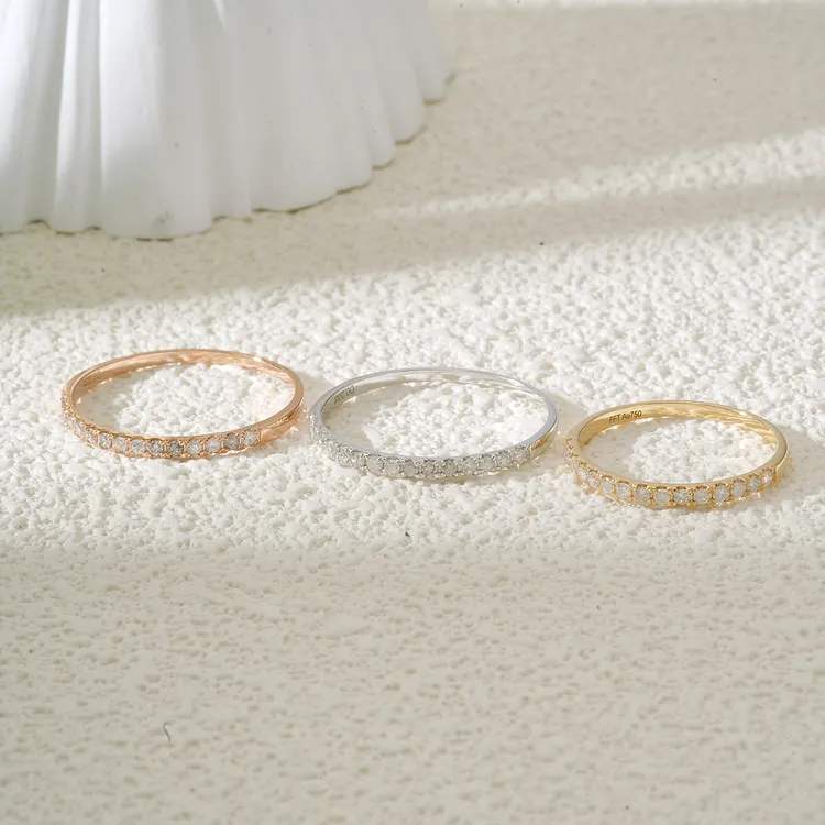 DSR00009 18K金排戒钻石戒指  20分   多样性发货发一件