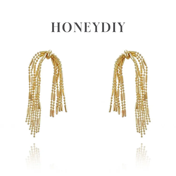 honeydiy 铜合金耳饰 小众设计师款不规则简约高级感打结流苏耳环