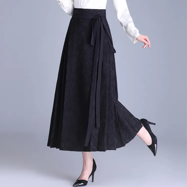 【福利款】2025春夏秋新款国风提花马面裙 高腰显瘦一片式A字半身裙