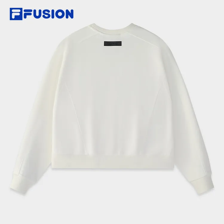 FILA FUSION潮牌圆领宽松卫衣女款秋冬季亲肤打底长袖T11W445202