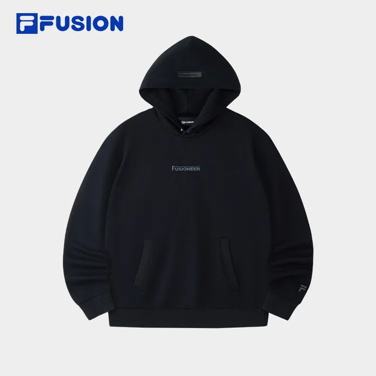 FILA FUSION冬季全棉保暖宽松连帽卫衣运动休闲长袖T11U515204F