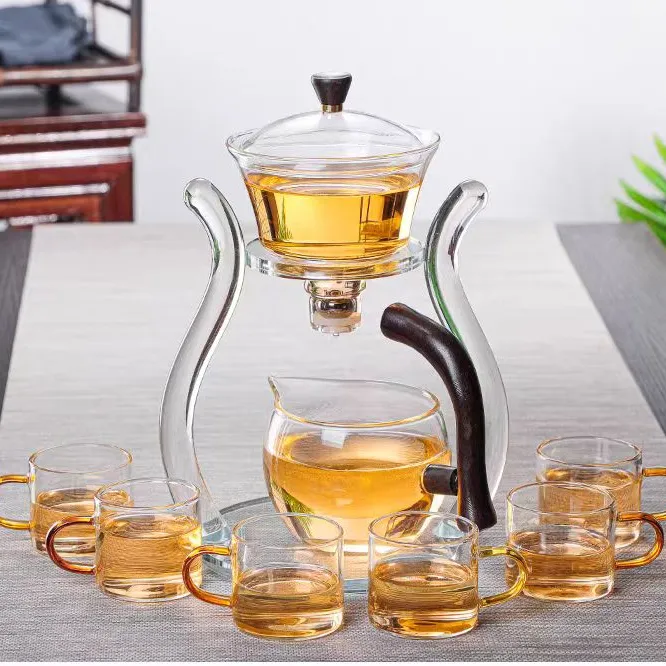 家用懒人半自动茶具宫灯茶壶玻璃功夫磁吸泡茶器防烫