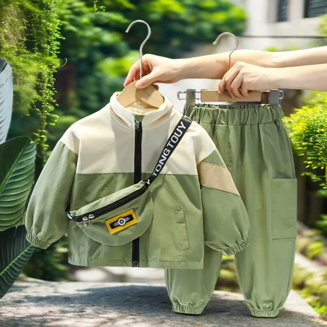 童装男童春装春秋套装儿童新款洋气时髦两件套帅气男孩宝宝衣服潮