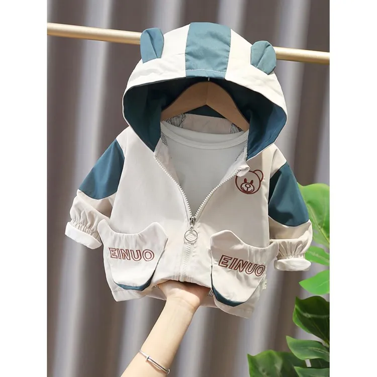 男童春装2025新款小童外套春秋款一岁宝宝洋气卡通夹克婴儿衣服