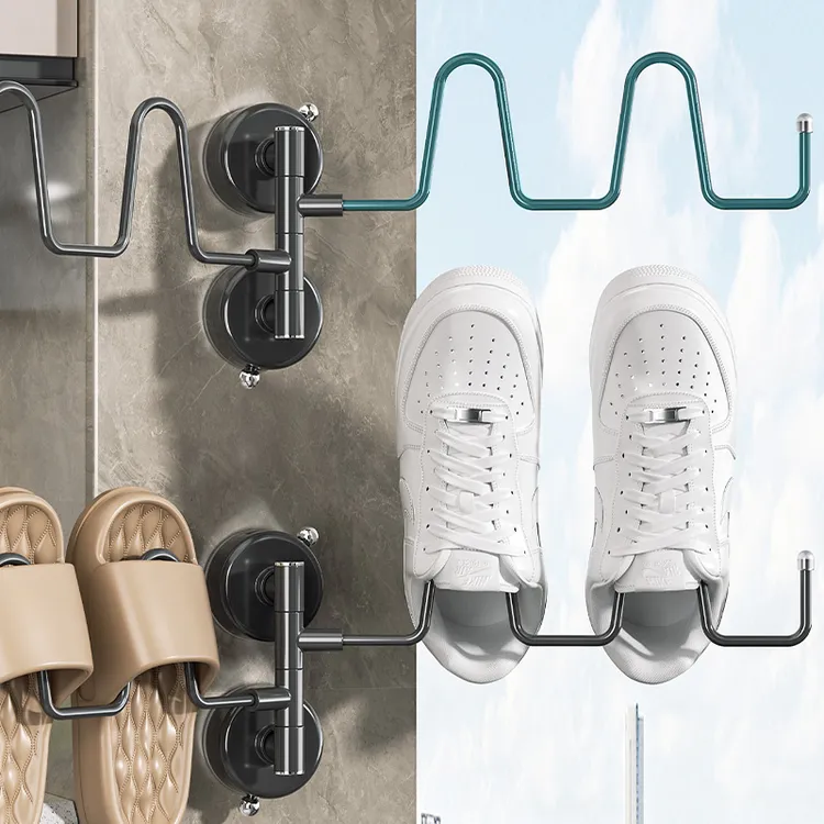 吸盘晾鞋架家用阳台窗台外晒鞋神器小型凉鞋晾衣免打孔壁挂挂鞋架