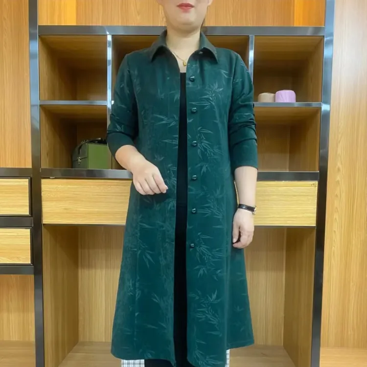 2025百搭新款时尚妈妈装洋气大码风衣外套气质中长款宽松显瘦女装