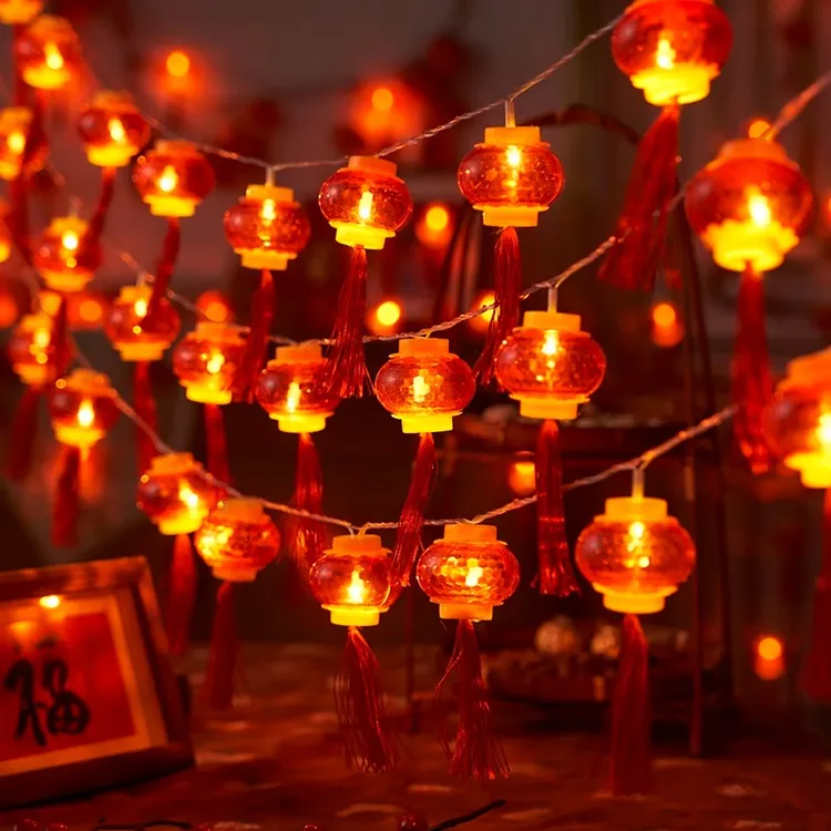 红灯笼灯串小彩灯新年装饰春节元宵橱窗布置挂灯过年家门口装饰灯