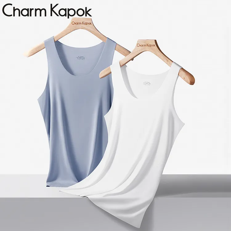 CharmKapok男士背心内衣夏季薄款运动内穿打底莫代尔无痕跨栏汗衫