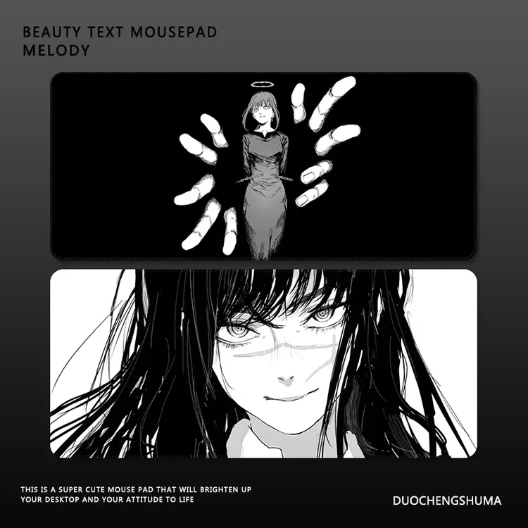 电锯人玛奇玛鼠标垫蕾塞动漫超大号高级黑色电竞游戏办公键盘桌垫