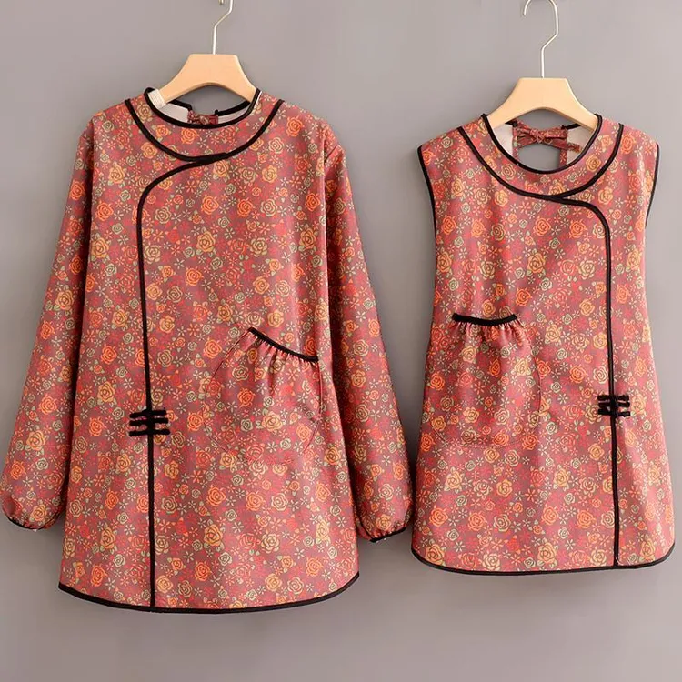 新款厨房耐磨中式小个子围裙罩衣透气做饭洋气民族风复古围腰坎肩