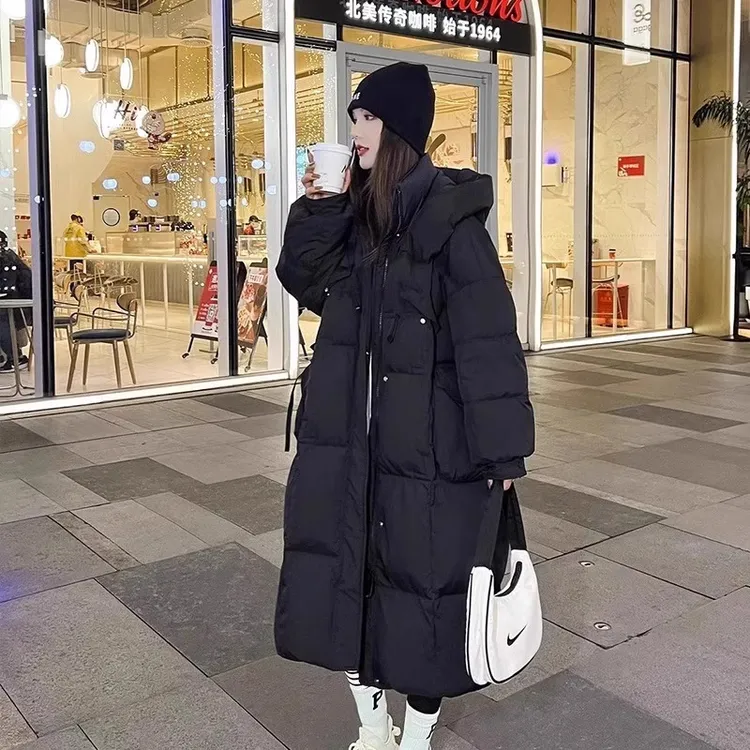 大码300斤胖MM保暖棉服外套秋冬季新款过膝宽松派克服中长款棉袄