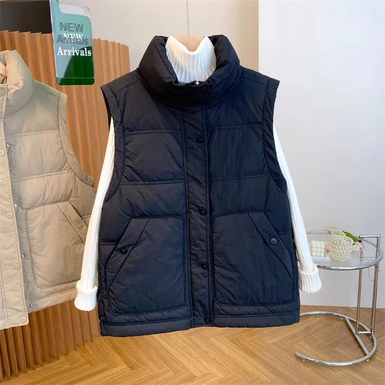 200-300斤胖MM欧货休闲棉马甲女冬季大口袋宽松遮肉坎肩背心外套