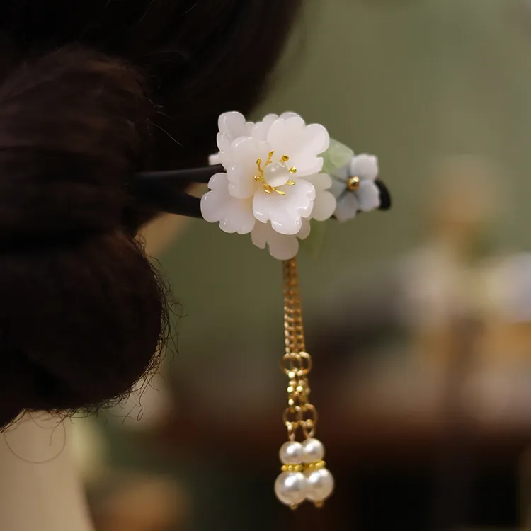 【浮生】古风发簪汉服旗袍发饰盘发发饰古装黑檀木凡霜