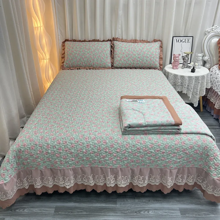 床盖夏凉被三件套四件套防滑绗缝双面榻榻米亲肤床盖夏被四件套