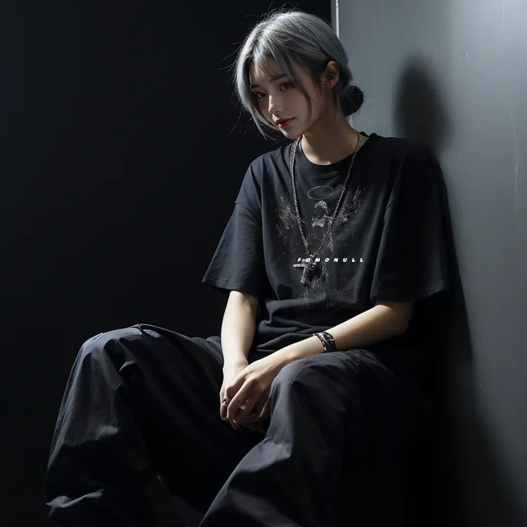 fomonull潮牌手绘天使涂鸦短袖男女宽松恋人T恤百休闲返潮复古