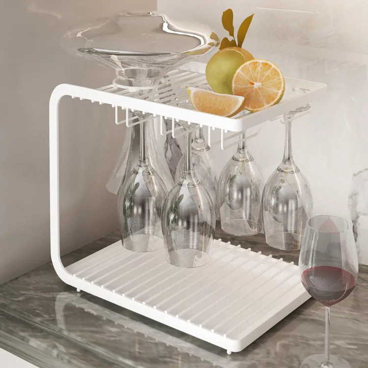 红酒杯架家用悬挂倒挂高脚杯架酒柜吧台桌面水杯醒酒器收纳置物架