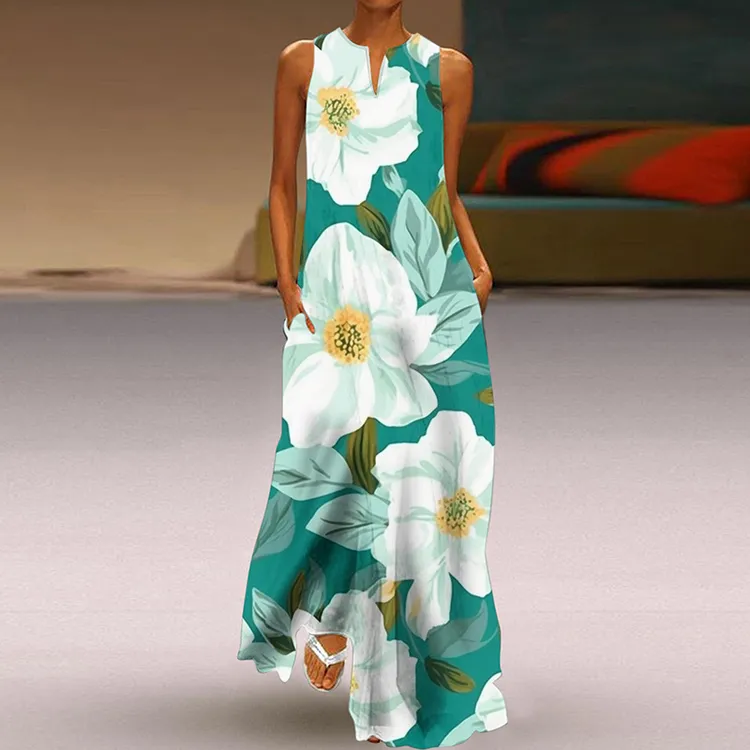 女装连衣裙大码胖mm夏季显瘦仙气长裙舞台走秀海边旅游拍照沙滩裙