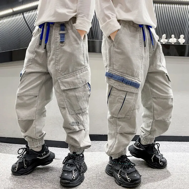 男童工装裤春秋款帅气2025新款中大童休闲长裤宽松儿童韩版春季棉