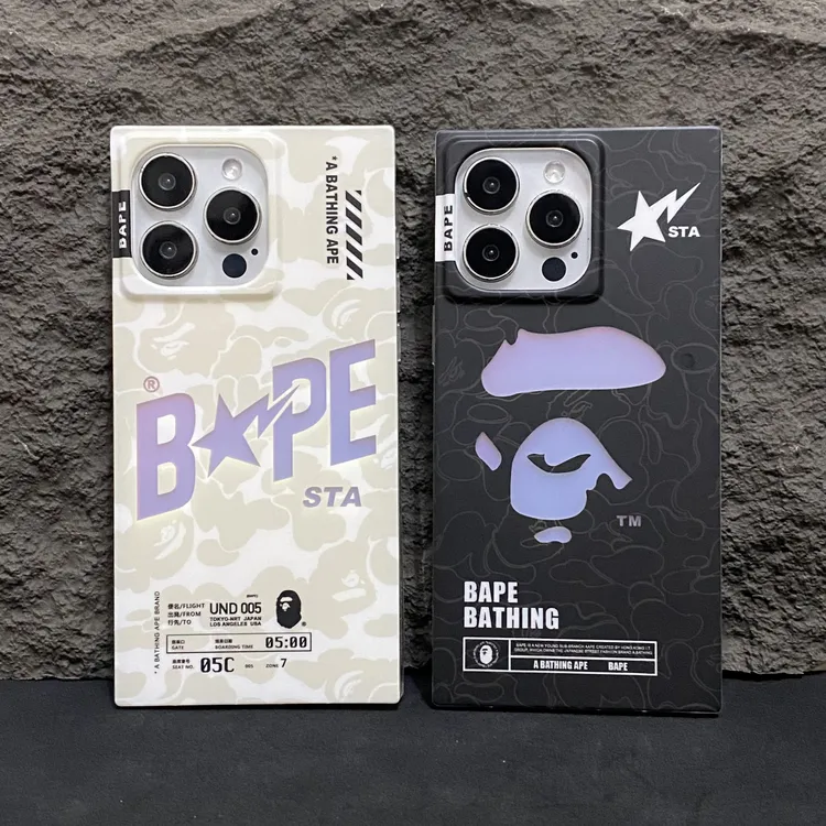 欧美潮牌直角猿人头适用苹果15pro手机壳iPhone14磨砂防摔13情侣