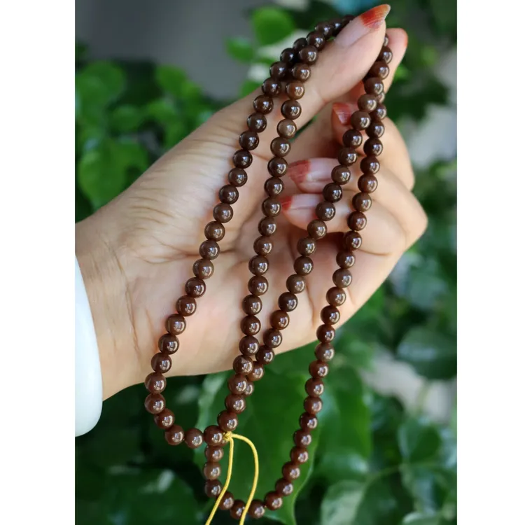 新疆和田玉老坑红糖料且末糖108颗项链巧克力糖黄金糖高档挂链