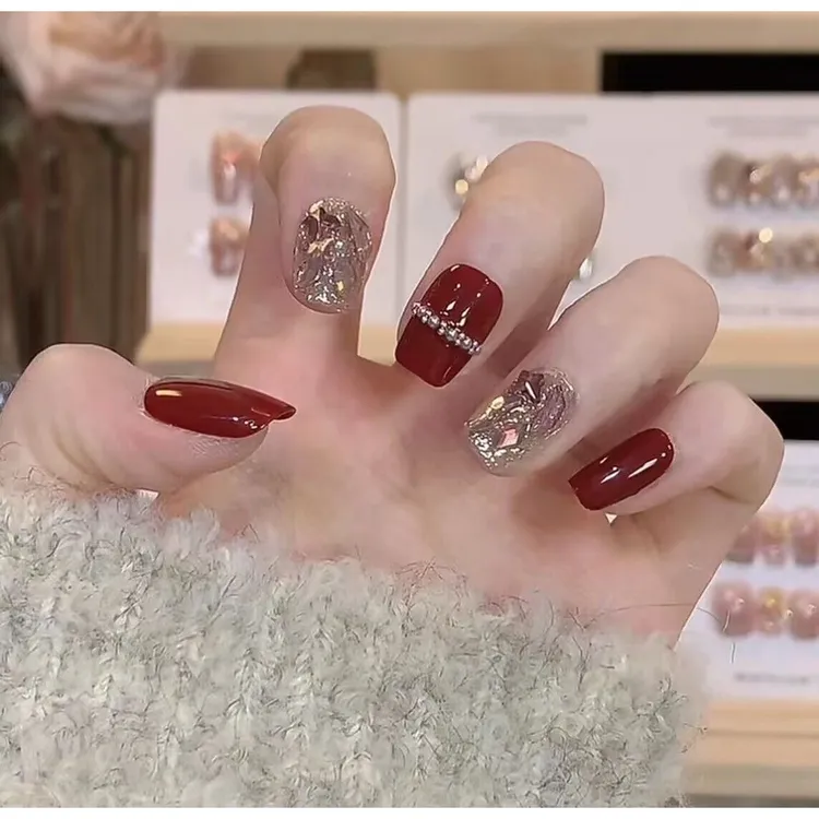 【M021】鸿运珍珠短T新年战甲可拆卸式美甲贴片