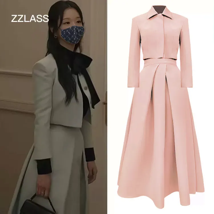 显瘦小香风财阀千金半身裙裙子洋气修身气质穿搭时尚套装春游长袖