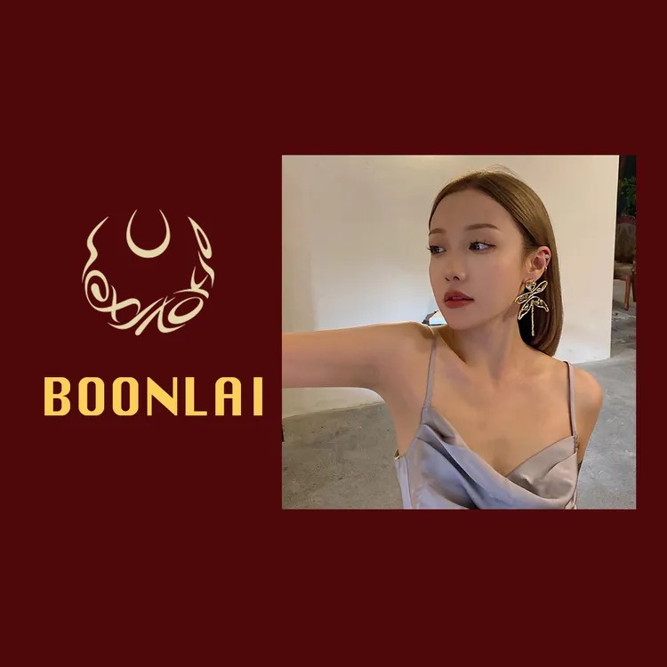 铜合金锆石耳饰 Boonlai金色蜻蜓造型时尚小众轻奢百搭耳环1431