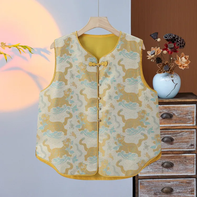 【虎镇五毒】新中式重工织金虎阵五毒马甲国风