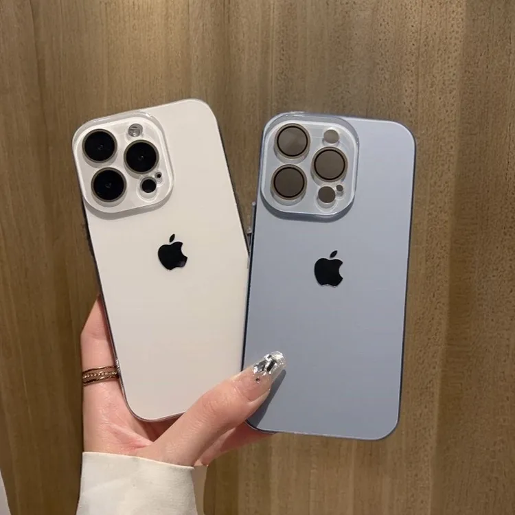 高级原机质感镜头膜适用苹果17/16/15/14/13/12/11防摔手机壳磨砂