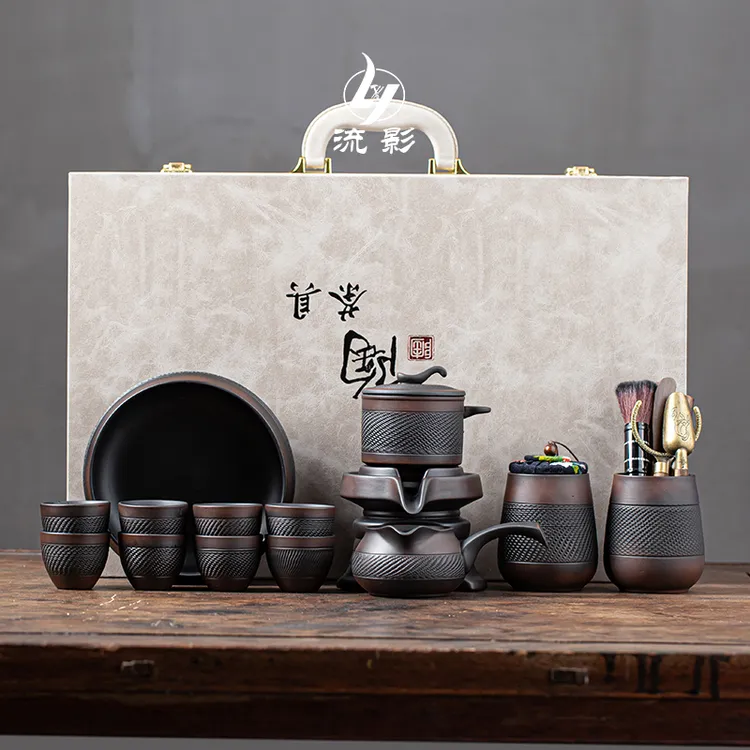 紫陶茶具套装轻奢高档自动功夫紫砂茶壶家用懒人泡茶神器2025新款
